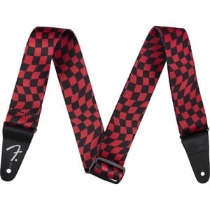 《WEBSHOPクリアランスセール》Fender / Wavy Checkerboard Polyester Strap Red フェンダー [ギターベース用ストラップ]