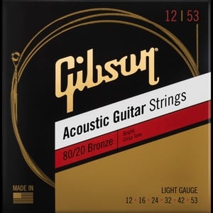 Gibson / SAG-BRW12 80/20 Bronze Acoustic Guitar Strings 12-53 Light 【アコースティックギター弦】 ギブソン
