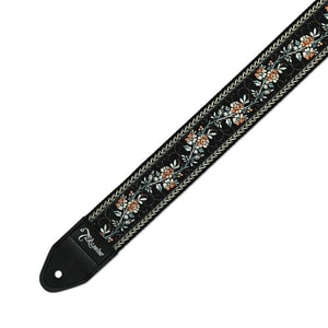 Takamine / TGS-6 BL Black 花柄（黒） 高峰楽器製作所 タカミネ 日本製 ストラップ 【正規代理店製品】
