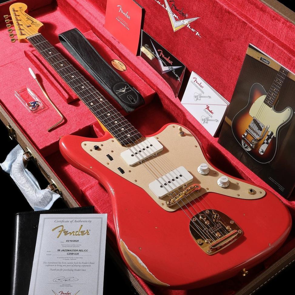 Fender Custom Shop / Custom Built 1958 Jazzmaster Relic Faded Fiesta Red【S/N CZ581235】【御茶ノ水本店】【1/6値下げ！】