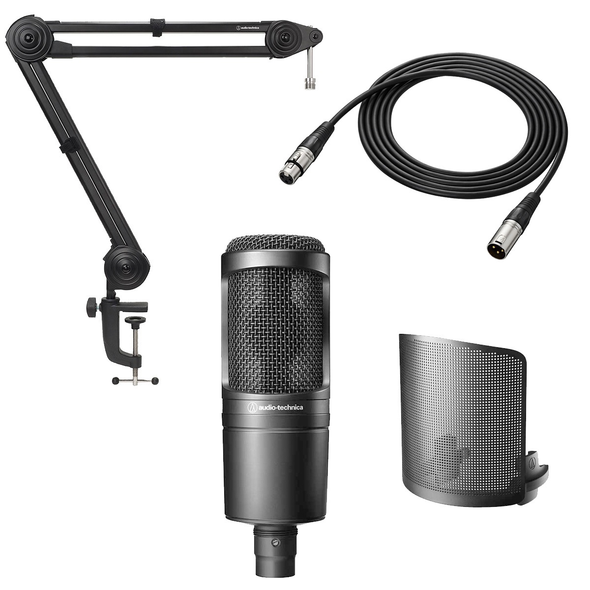 【美品】Audio Technica at2020コンデンサーマイク　値下げ可 AUDIO-TECHNICA オーディオテクニカ AT2020 コンデンサーマイク