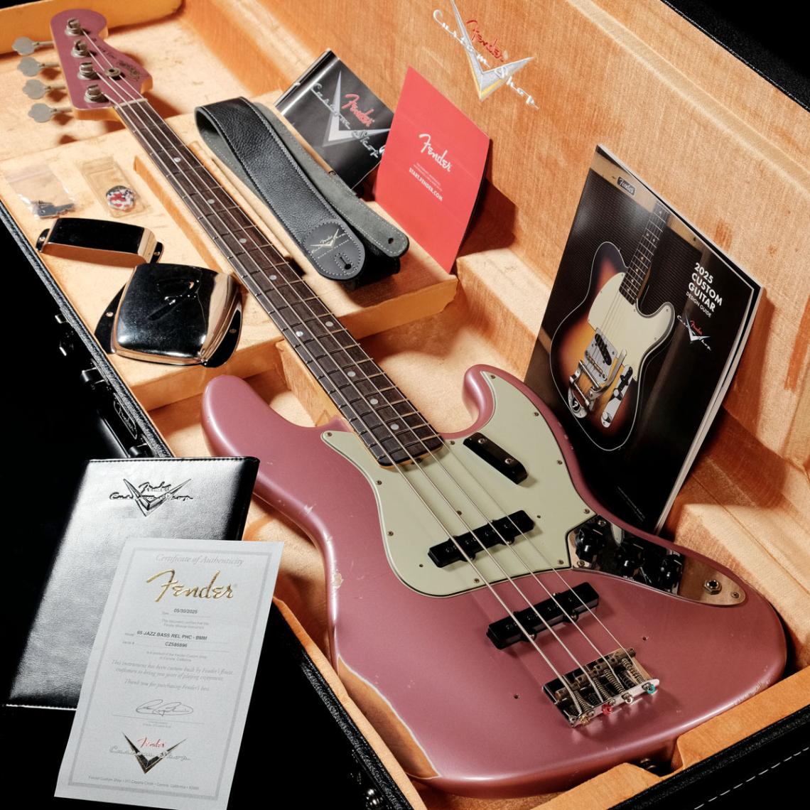 Fender Custom Shop / 1965 Jazz Bass Relic Matching Head Burgundy