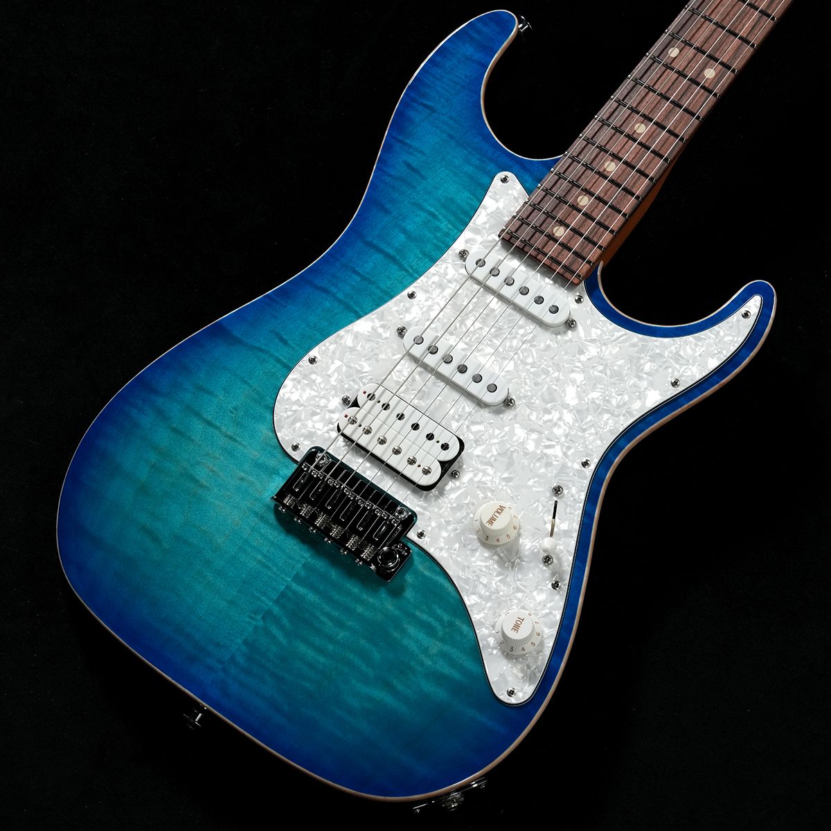 Suhr / JE-Line Standard Plus MH Bahama Blue Burst Roasted Maple