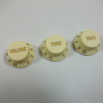 Montreux / Strat 1V2T knob set Worn Yellow (8573) ノブ モントルー