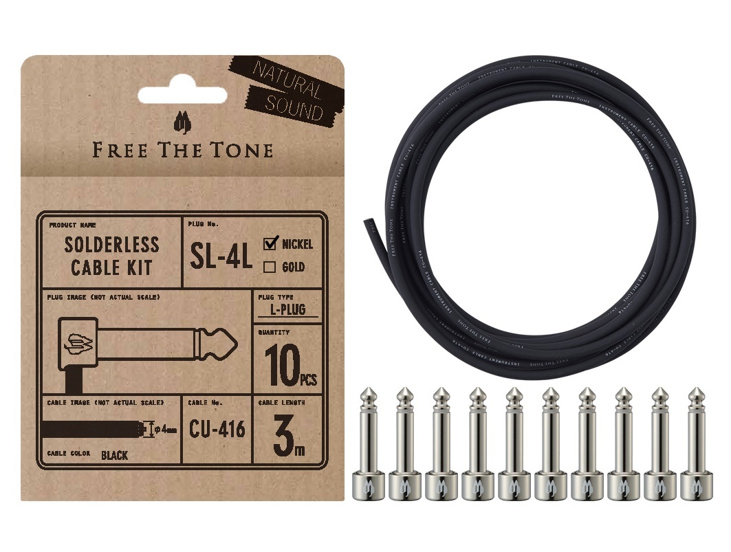 free the toneパッチケーブル 14本 Free The Tone / SL-4L-NI-10K Solderless Cable Kit パッチケーブル
