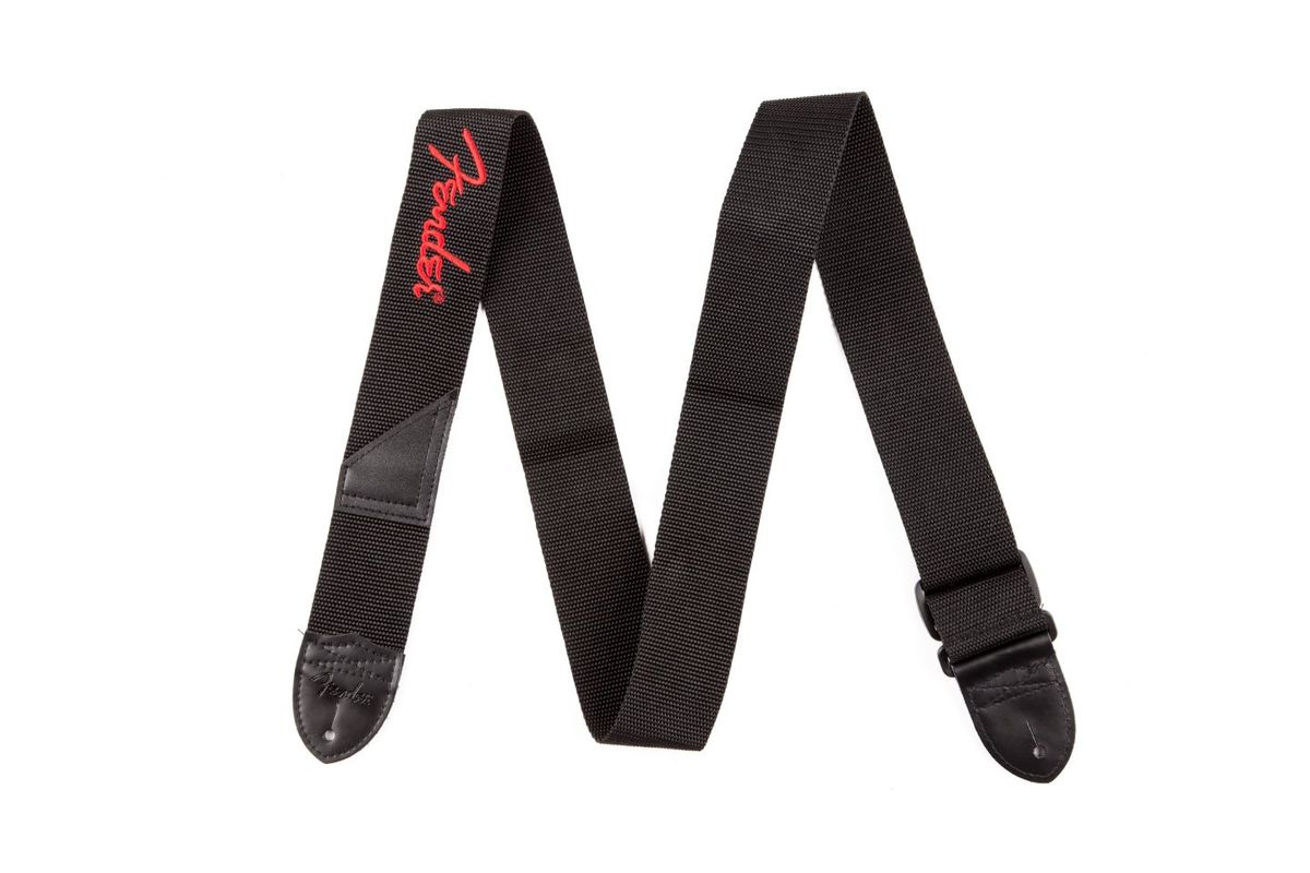 Fender / Logo Strap Black/Red Logo フェンダー [ギターストラップ]【横浜店】