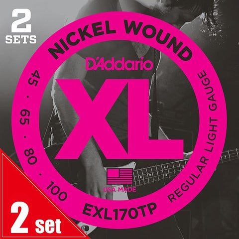 PRESTO ダブルベース弦 ナイロンテープ巻き E.A.D.G弦セット D'Addario / EXL170TP Twin Pack (2set Pack) Regular Light 45-100