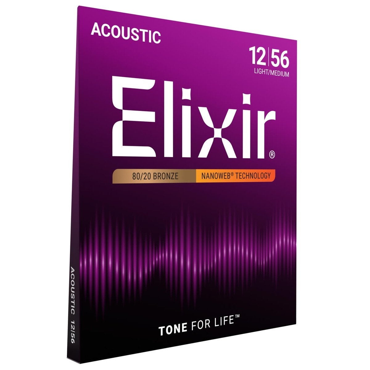 Elixir / 11077 Light-Medium Acoustic 80/20 Bronze with NANOWEB