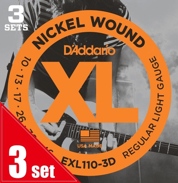 D'Addario / EXL110-3D Regular Light 10-46 (3set pack) エレキギター弦 【横浜店】