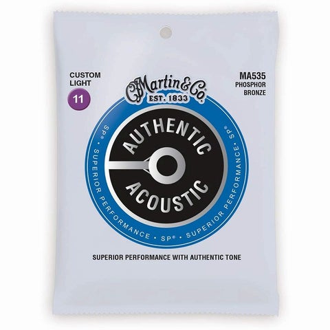 Martin / MA535 Authentic Acoustic Superior Performance アコギ弦 Phospher Bronze [Custom Light .011-.052]【横浜店】