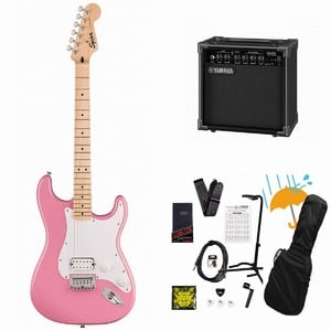 Squier by Fender / Sonic Stratocaster HT H Maple FB WH PG Flash Pink YAMAHA GA15IIアンプ付属初心者セットR