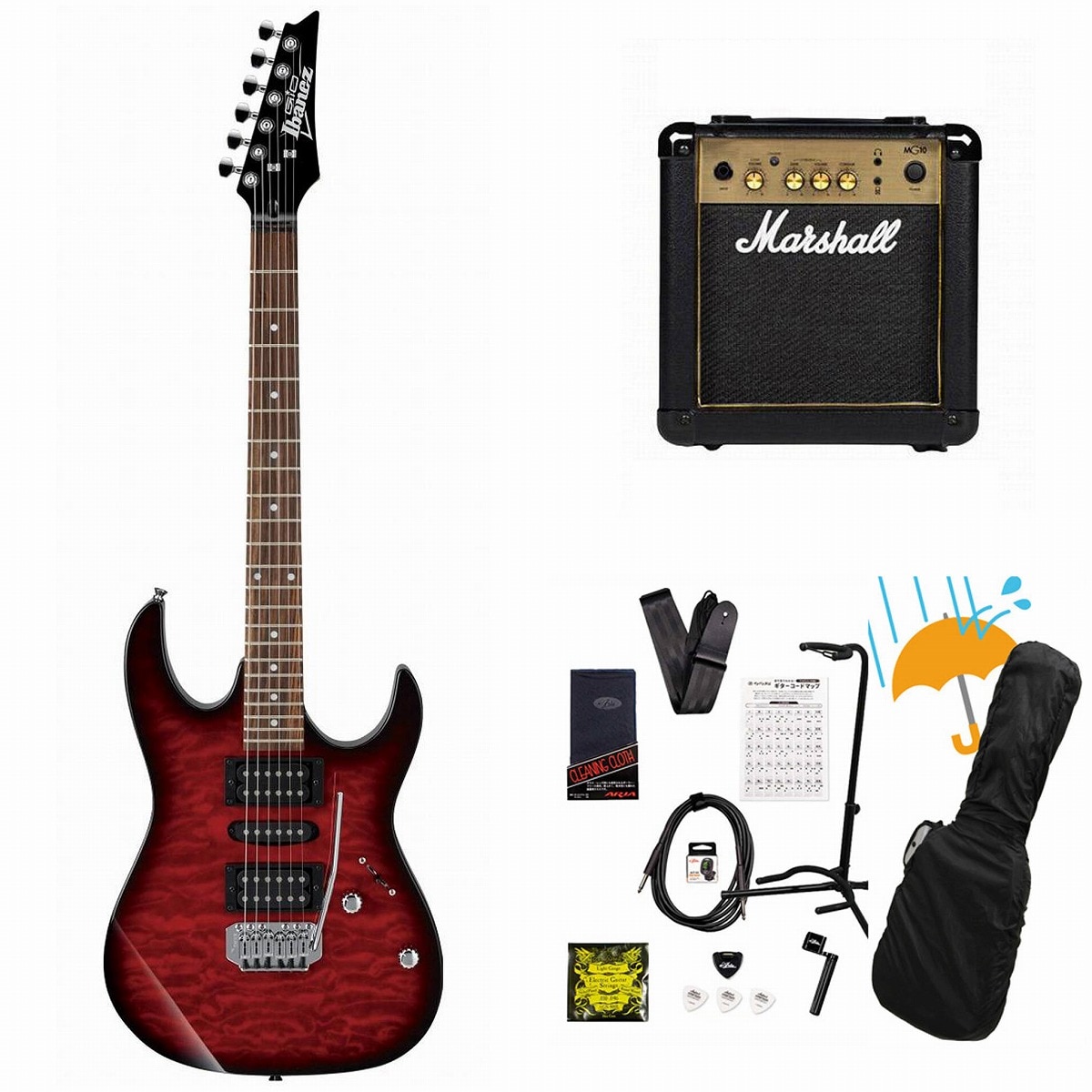Ibanez / GRX70QA-TRB Transparent Red Burst GIO Series 入門用 豪華