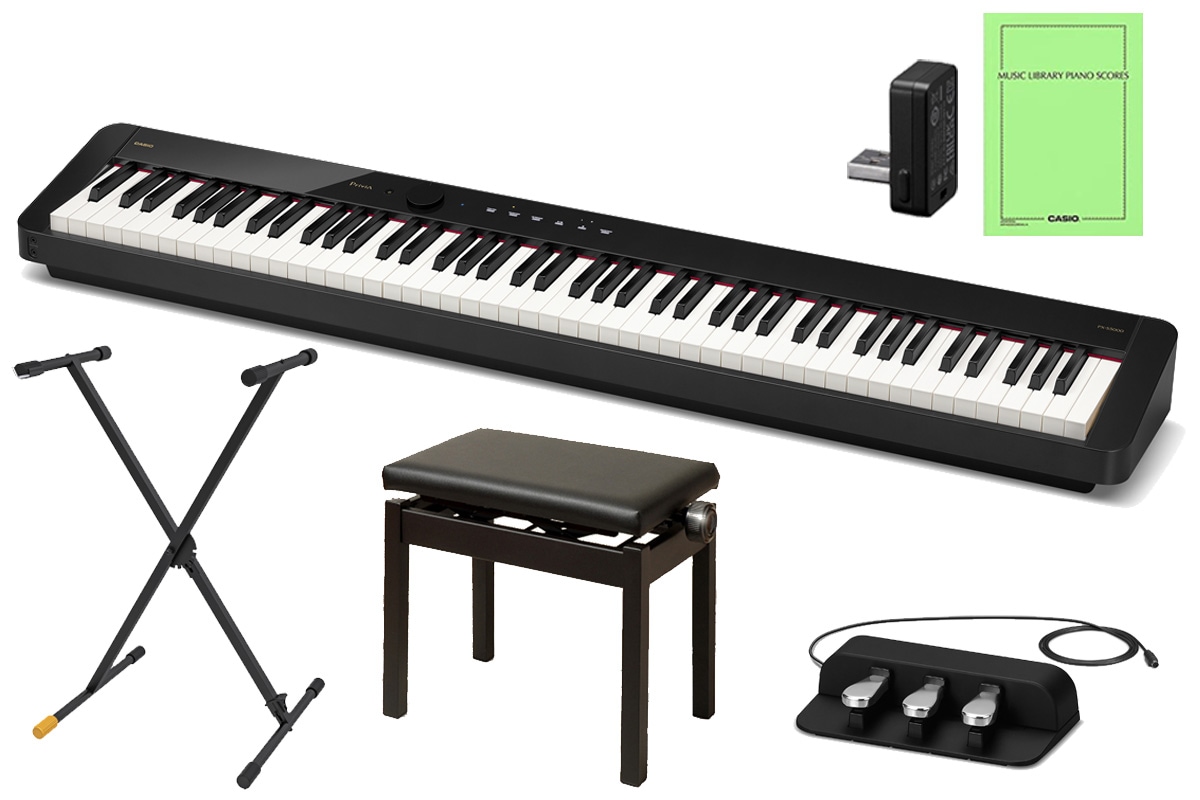 CASIO カシオ / PX-S5000BK【キーボードスタンド、高低自在ピアノ椅子 