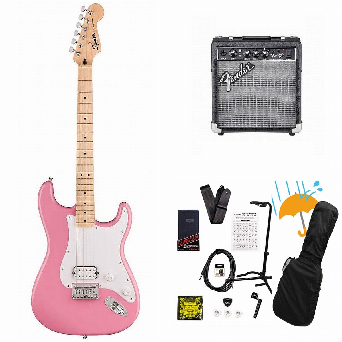 Squier by Fender / Sonic Stratocaster HT H Maple FB WH PG Flash