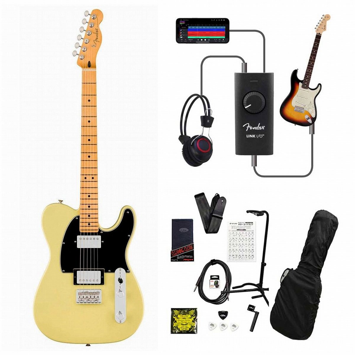 Fender / Player II Telecaster HH Maple Fingerboard Hialeah Yellow  録音＆セッションで上達！Fender Link I/O付き13点セット
