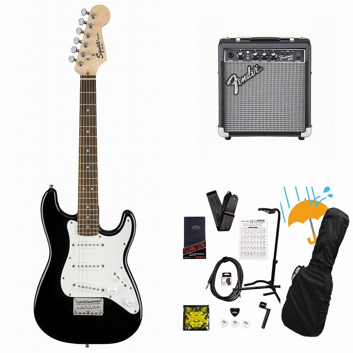 Squier by Fender MINI　フェンダーミニ　エレキギター Squier by Fender Mini Stratocaster エレキギター初心者14点セット