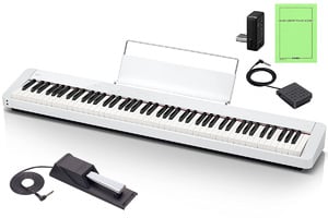 カシオ(CASIO)電子ピアノ Privia PX-S1100WE(ホワイト) 88鍵盤 スリムデザイン & 純正サスティンペダル 電子キーボード/デジタルピアノ用 SP-20