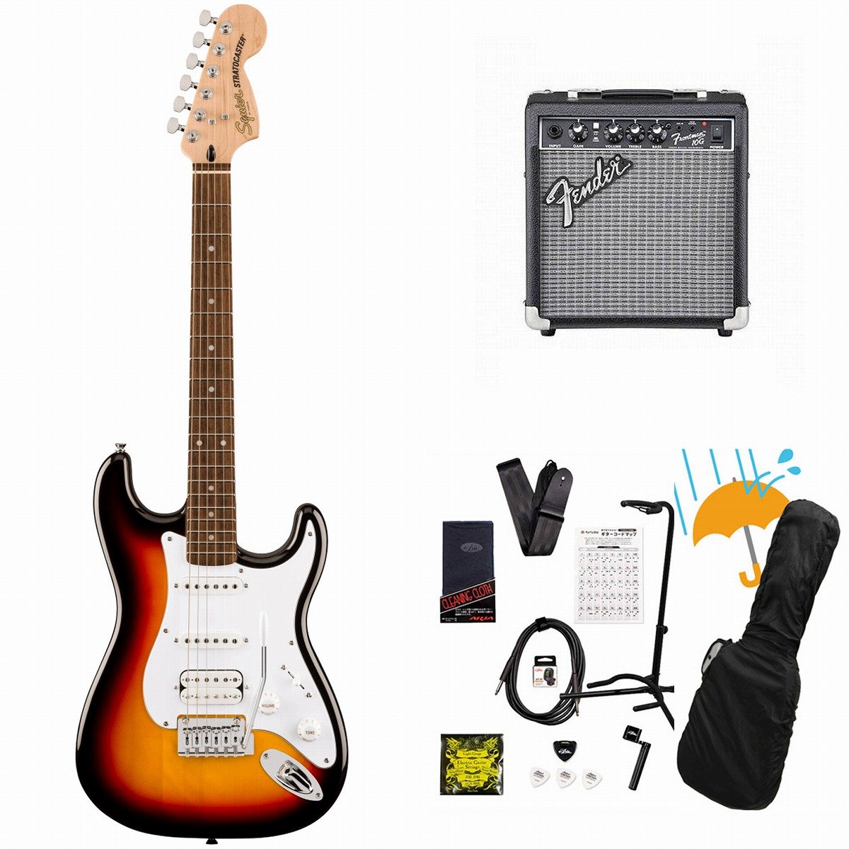 Squier by Fender エレキギター Affinity Series(TM) Telecaster(R) Left-Handed, Maple Fingerboard, Black Pickguard, Butterscotch Blonde ソフトケース付き Squier by Fender ⁄ Affinity Series Stratocaster Junior HSS Laurel