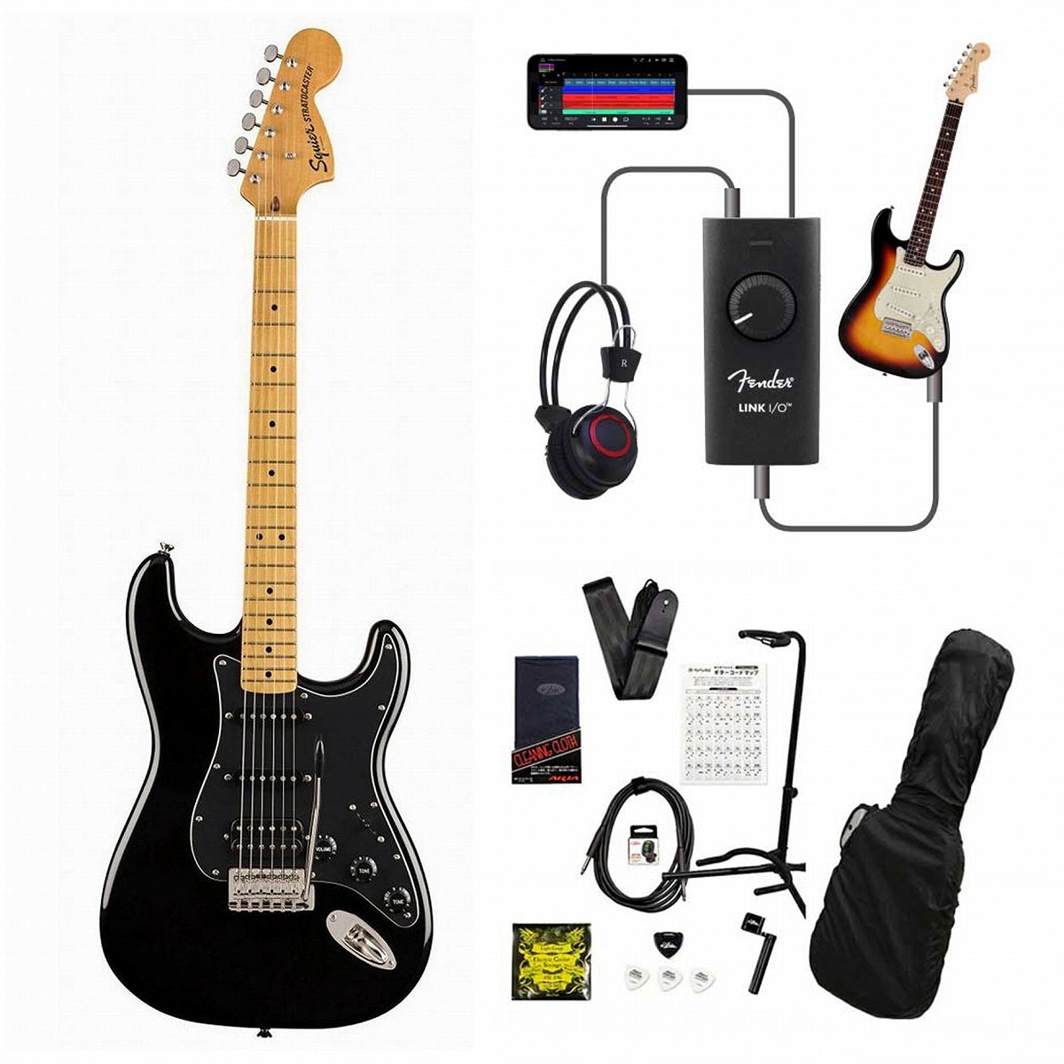 Squier Stratocaster HSS ブラック　チューナーシールド付き Squier / Classic Vibe 70s Stratocaster HSS Maple Fingerboard Black