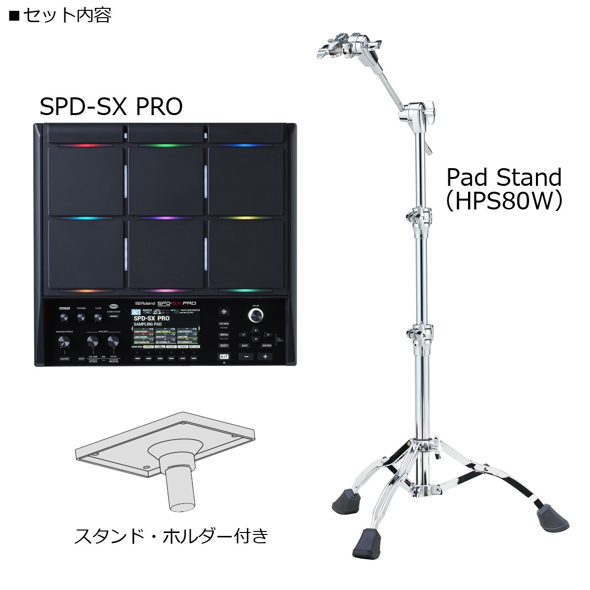 Roland / SPD-SX PRO Sampling Pad TAMA製バッドスタンドHPS80Wセット