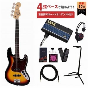 Fender / Made in Japan Junior Collection Jazz Bass Rosewood FB 3-Color Sunburst VOXヘッドホンアンプ3付属エレキベース初心者セットR