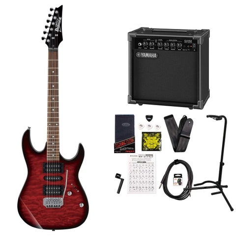 Ibanez / GRX70QA-TRB Transparent Red Burst GIO Series 入門用 豪華なキルトトップ  YAMAHA GA15IIアンプ付属初心者セットR
