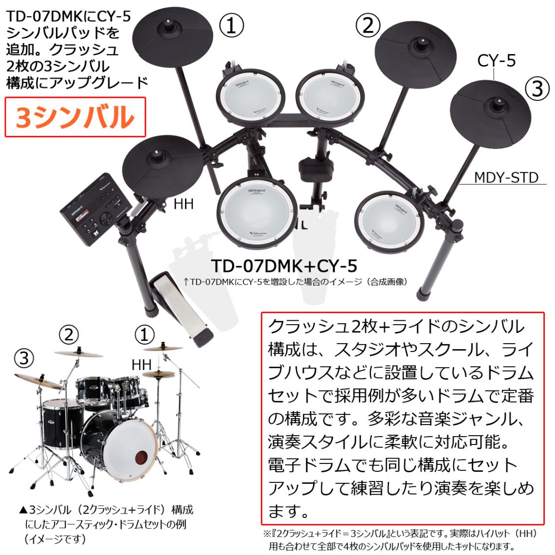 Roland / TD-07DMK 3シンバル拡張 電子ドラムキット(キックペダル別売