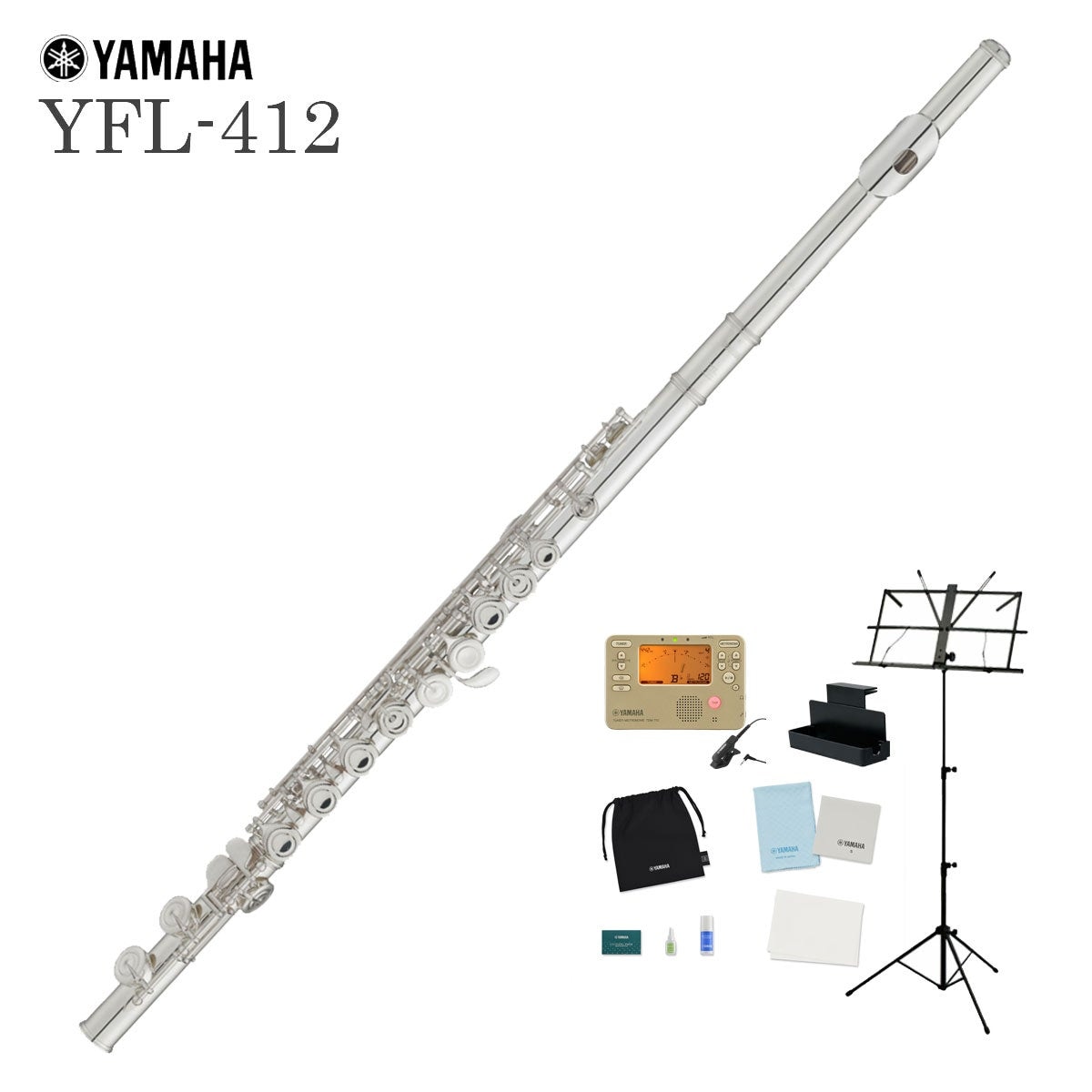 YAMAHA / YFL-412 ヤマハ フルート スタンダード Eメカ付 管体銀製