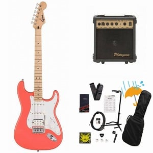 Squier by Fender / Sonic Stratocaster HSS Maple FB WH PG Tahitian Coral PG-10アンプ付属エレキギター初心者セットR