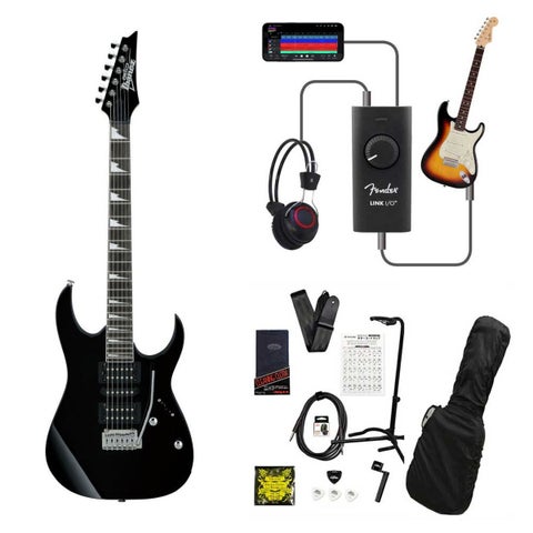 Ibanez / Gio Series GRG170DX Black Night (BKN) アイバニーズ  録音＆セッションで上達！Fender Link I/O付き13点セット