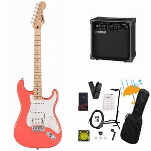 Squier by Fender / Sonic Stratocaster HSS Maple FB WH PG Tahitian Coral YAMAHA GA15IIアンプ付属初心者セットR