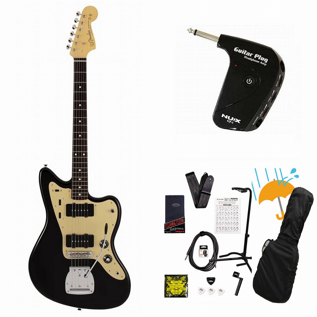 ギター Fender Japan INORAN Jazzmaster Fender / Made In Japan INORAN Jazzmaster Rosewood FB Black GP-1