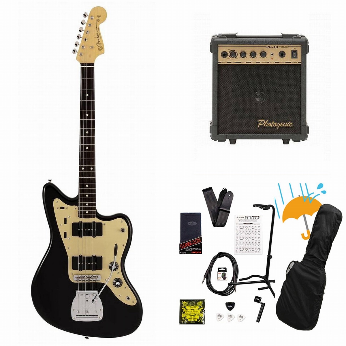 ギター Fender Japan INORAN Jazzmaster Fender / Made In Japan INORAN Jazzmaster Rosewood FB Black PG-10