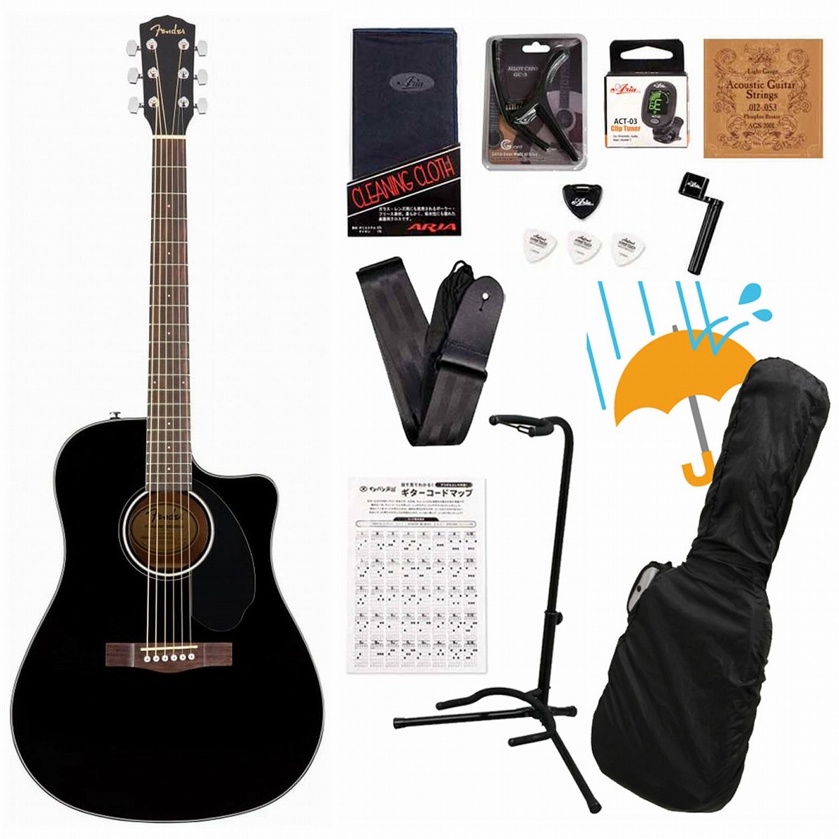 FENDER Acoustic / CD-60SCE Dreadnought Walnut Fingerboard Black
