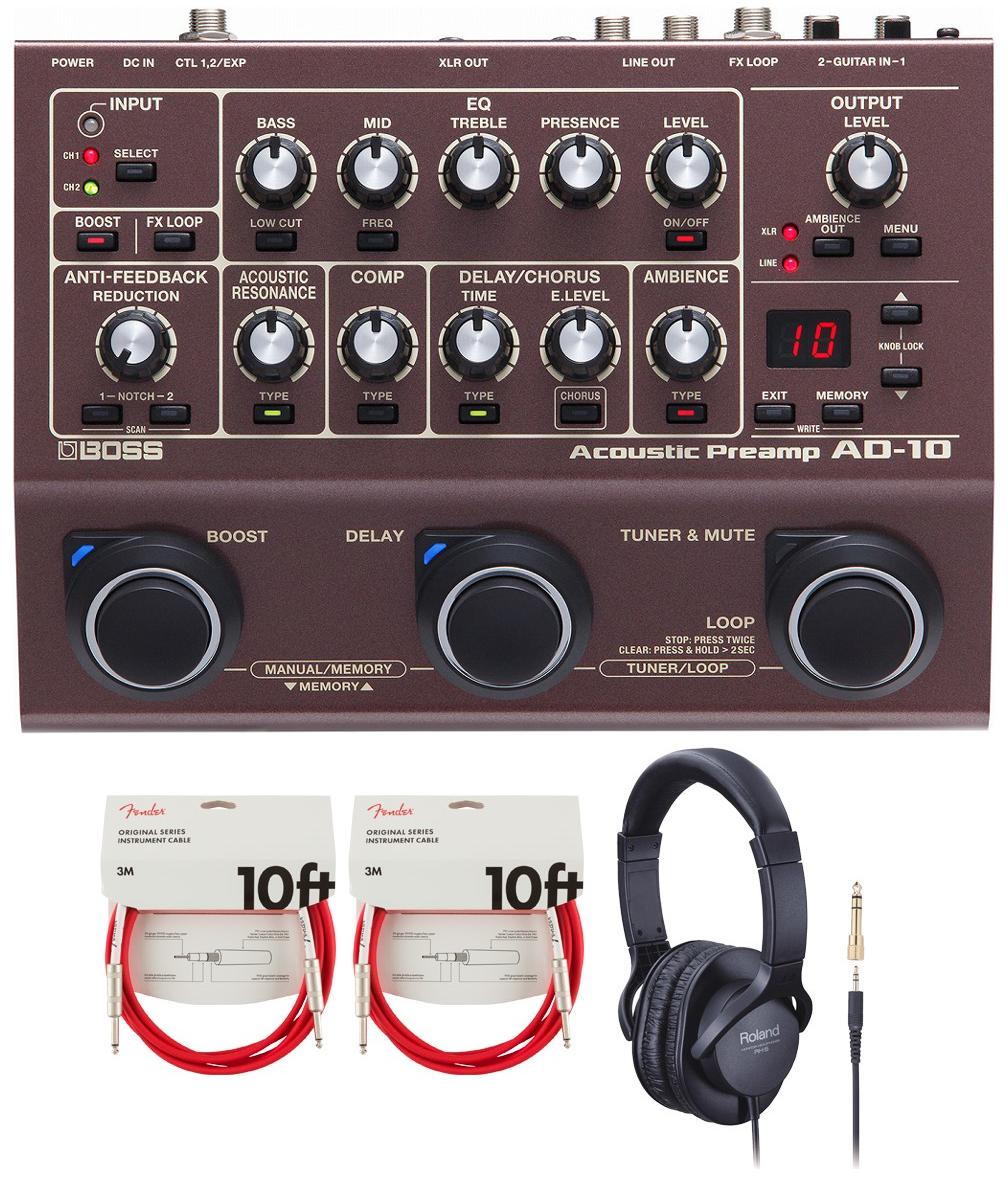 BOSS / AD-10 Acoustic Preamp [周辺機器アイテム同時購入セット