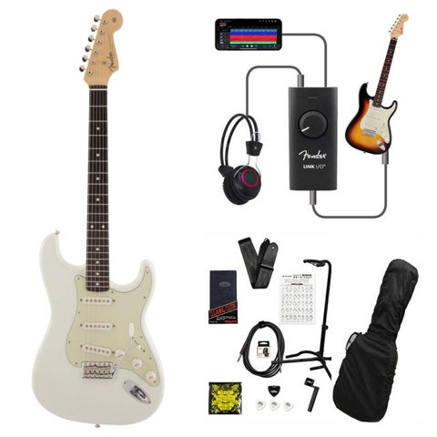 Fender / Made in Japan Traditional 60s Stratocaster Rosewood Fingerboard Olympic White  録音＆セッションで上達！Fender Link I/O付き13点セット