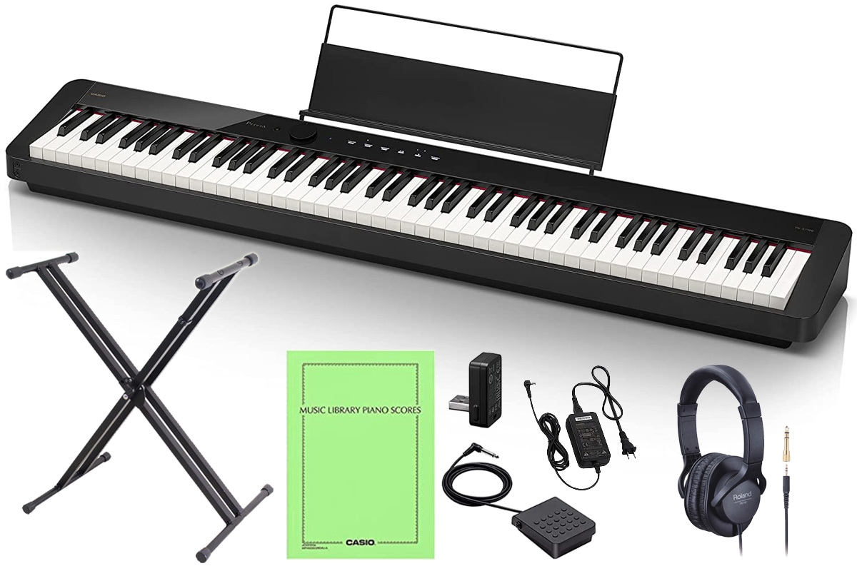 CASIO カシオ / PX-S1100BK [X型キーボードスタンド＆ヘッドホンセット