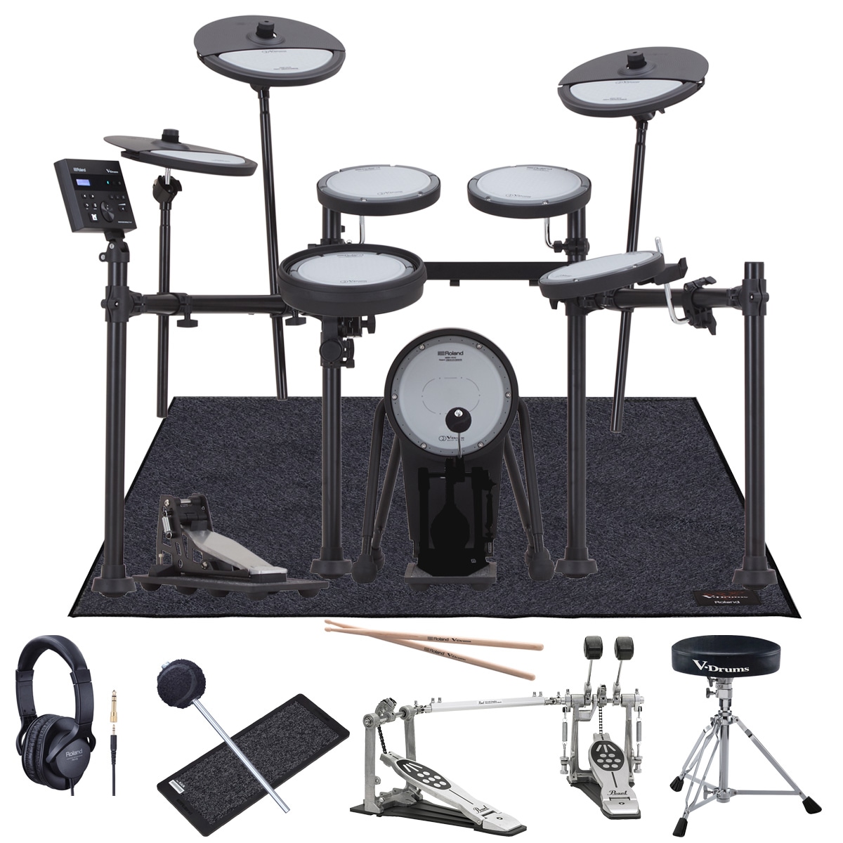 Roland / VQD106 PEARLツインペダルと純正イスを採用したフルセット w