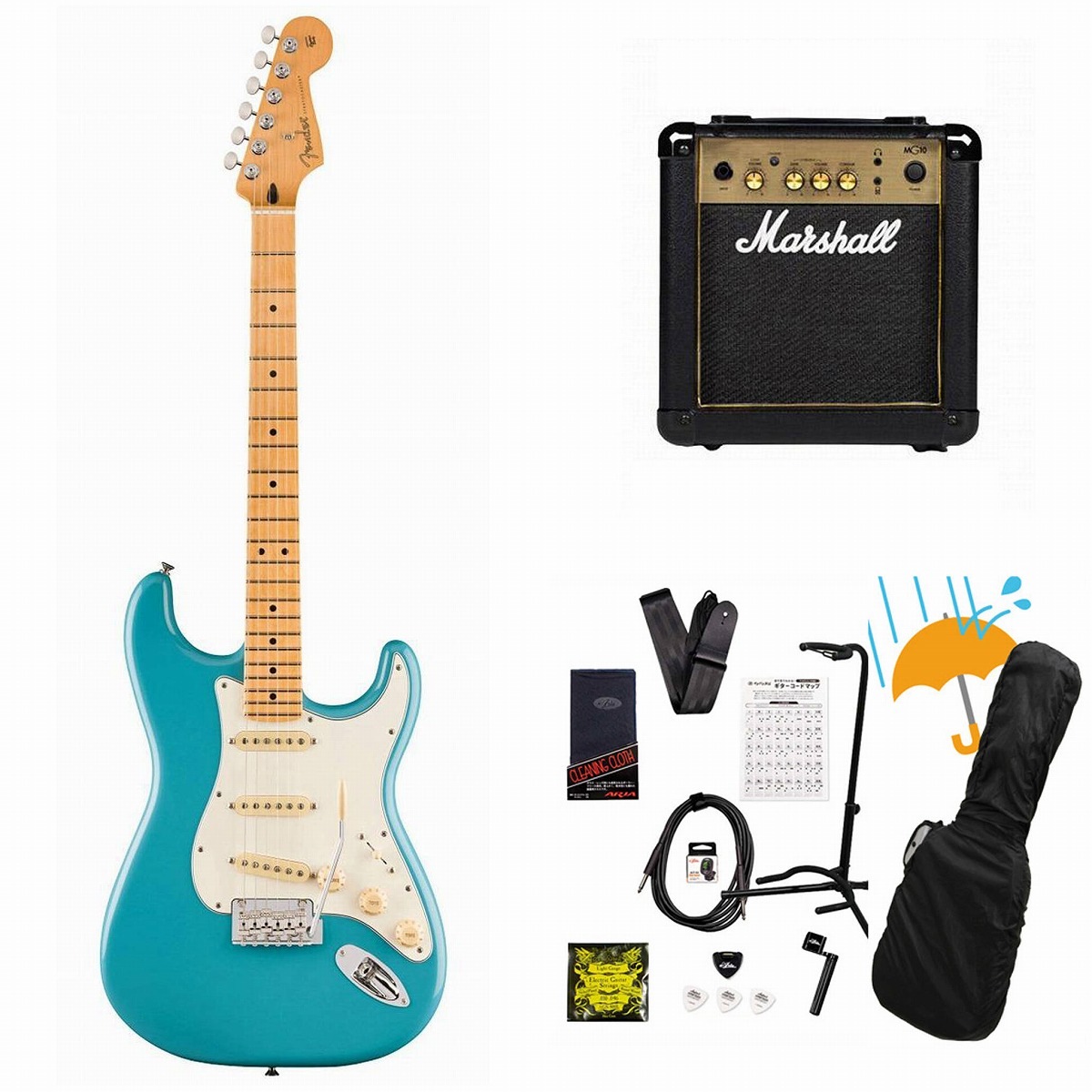 Fender / Player II Stratocaster Maple FB Aquatone Blue エレキギター Marshall MG10アンプ付属エレキギター初心者セットR