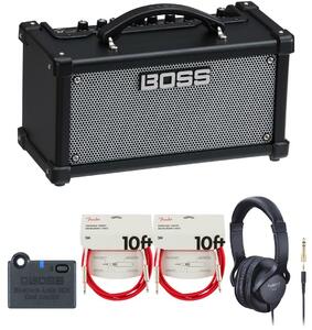 BOSS / DUAL CUBE LX  D-CUBE LX Guitar Amplifier ギターアンプ[BT-DUAL + 周辺機器アイテム同時購入セット] フェンダー ケーブル(赤)