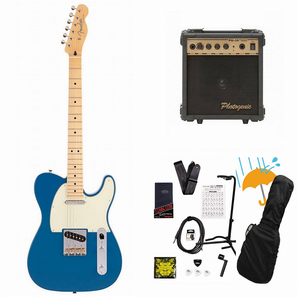 Fender / Made in Japan Hybrid II Telecaster Maple FB Forest Blue PG-10アンプ付属エレキギター初心者セットR