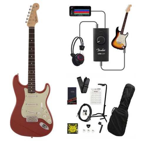 Fender / Made in Japan Traditional 60s Stratocaster Rosewood Fingerboard Fiesta Red  録音＆セッションで上達！Fender Link I/O付き13点セット