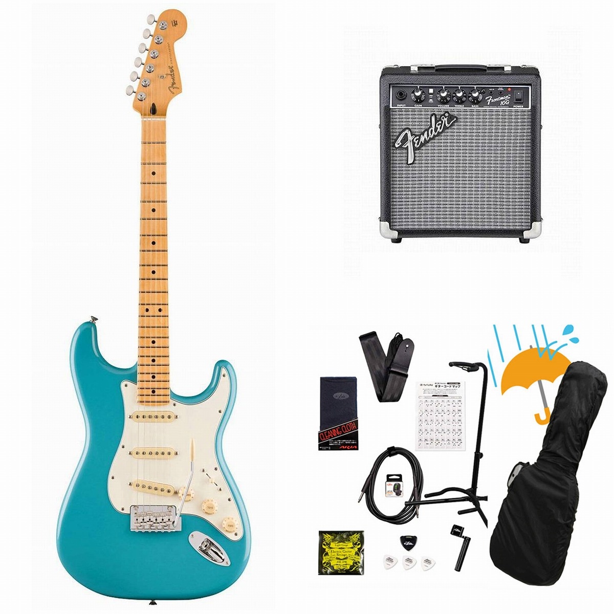 Fender / Player II Stratocaster Maple FB Aquatone Blue エレキギター Fender 10Wアンプ付属エレキギター初心者セットR