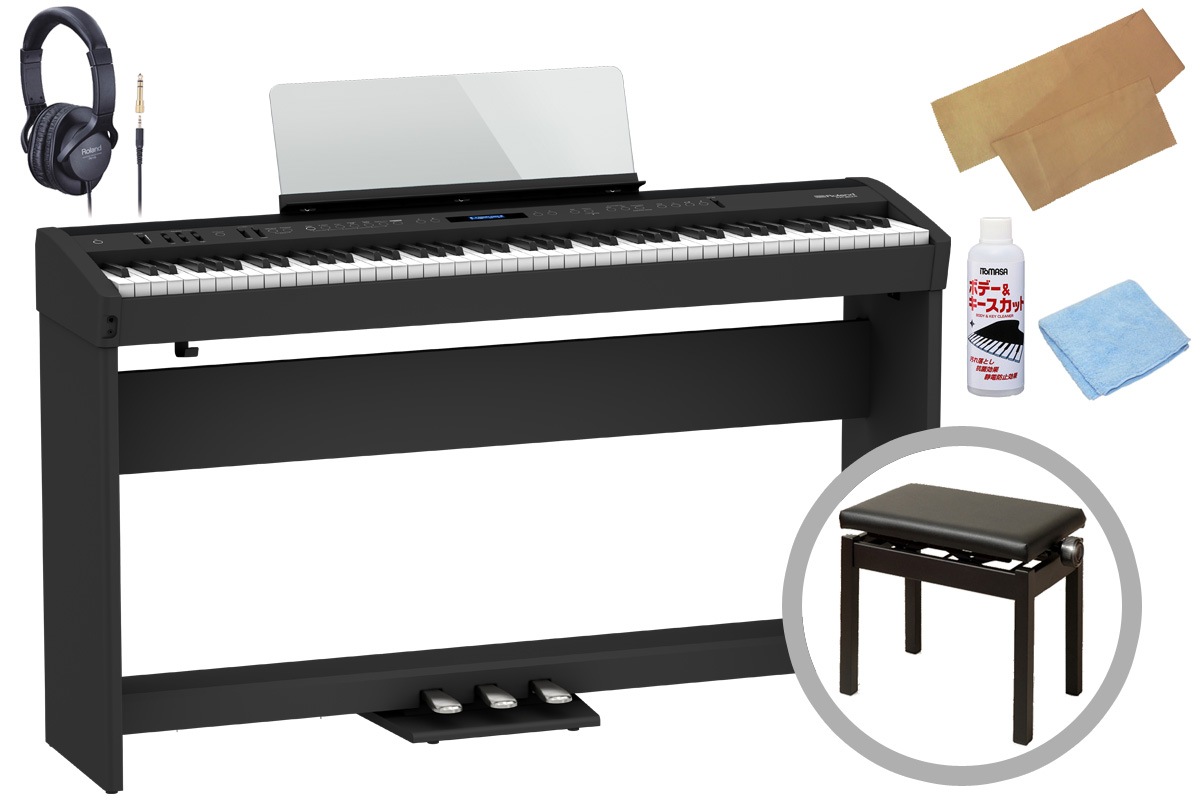 ローランドキーボードFP60 専用ソフトケース　ペダル付 Roland ローランド / FP-60X BK ブラック【専用スタンド＆ペダル+高低