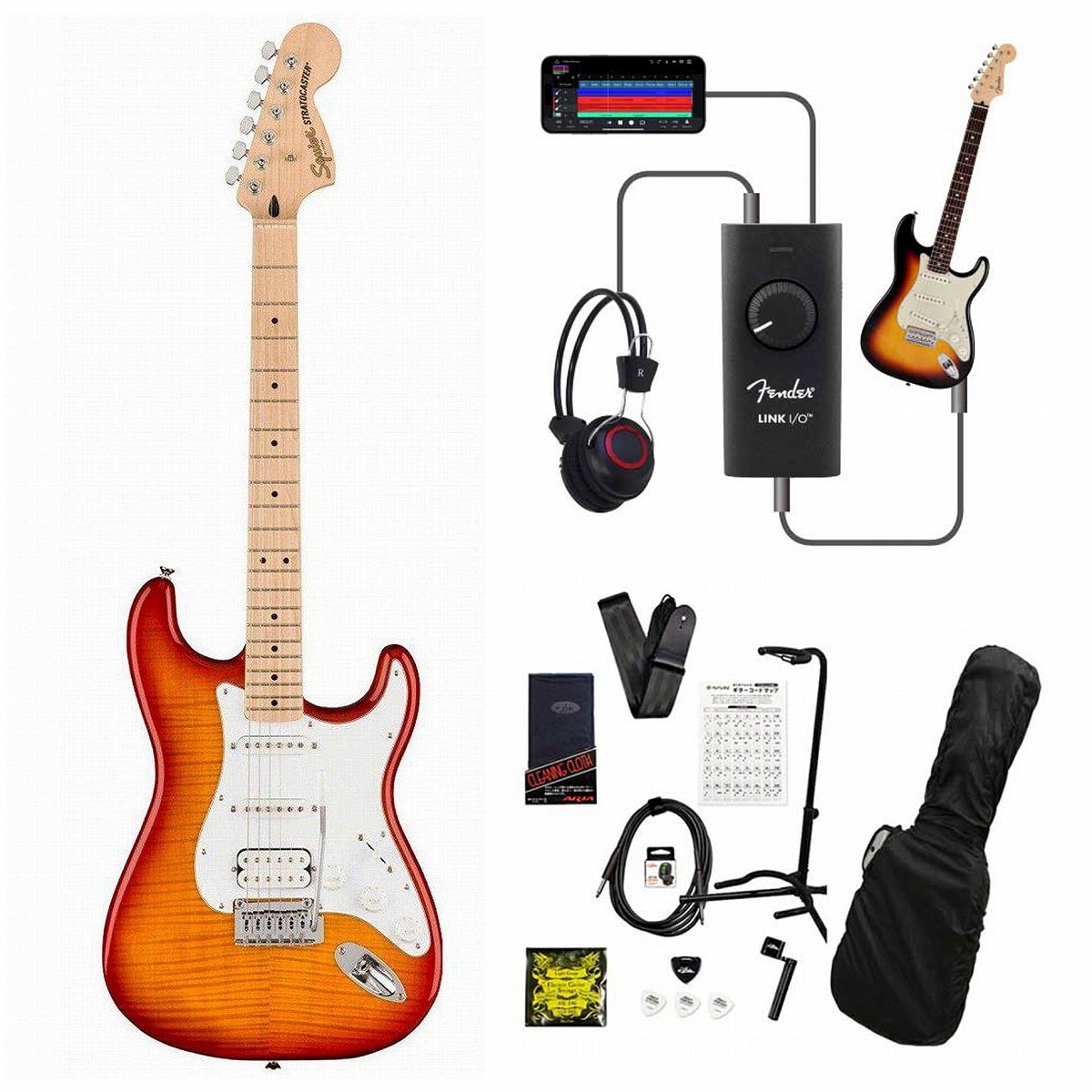 Squier / Affinity Series Stratocaster FMT HSS Maple FB White