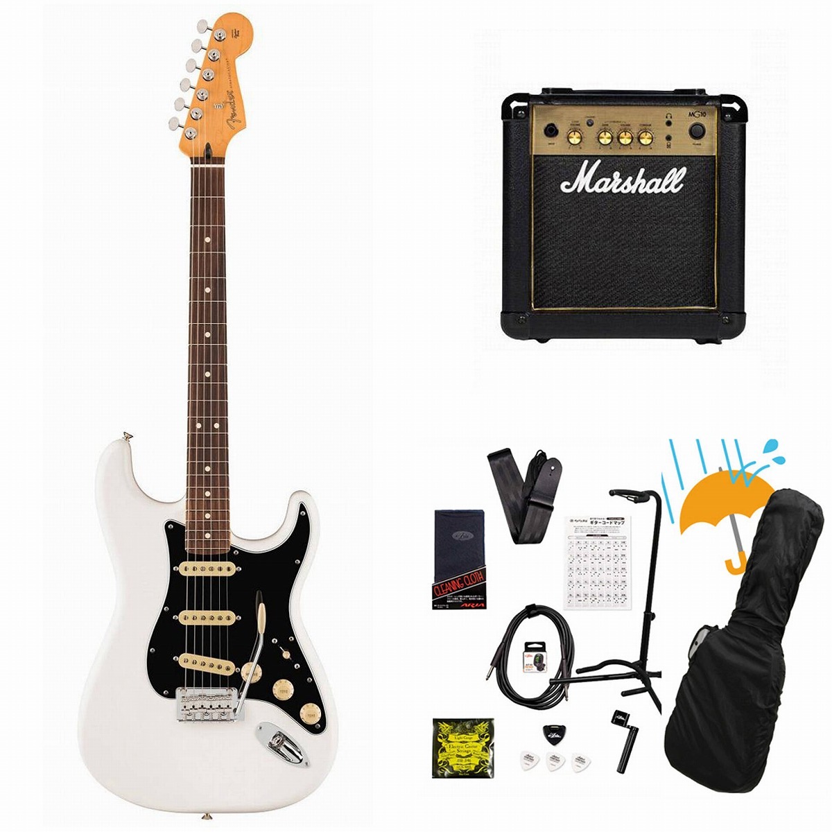 Fender / Player II Stratocaster Rosewood FB Polar White エレキギター Marshall MG10アンプ付属エレキギター初心者セットR