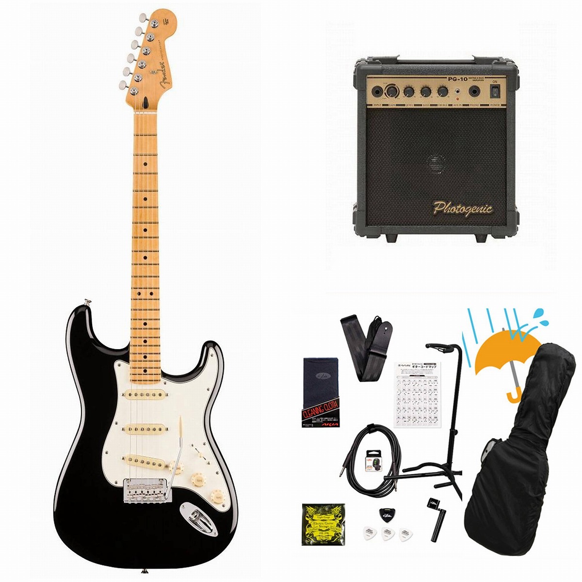 Fender / Player II Stratocaster Maple FB Black エレキギター PG-10アンプ付属エレキギター初心者セットR
