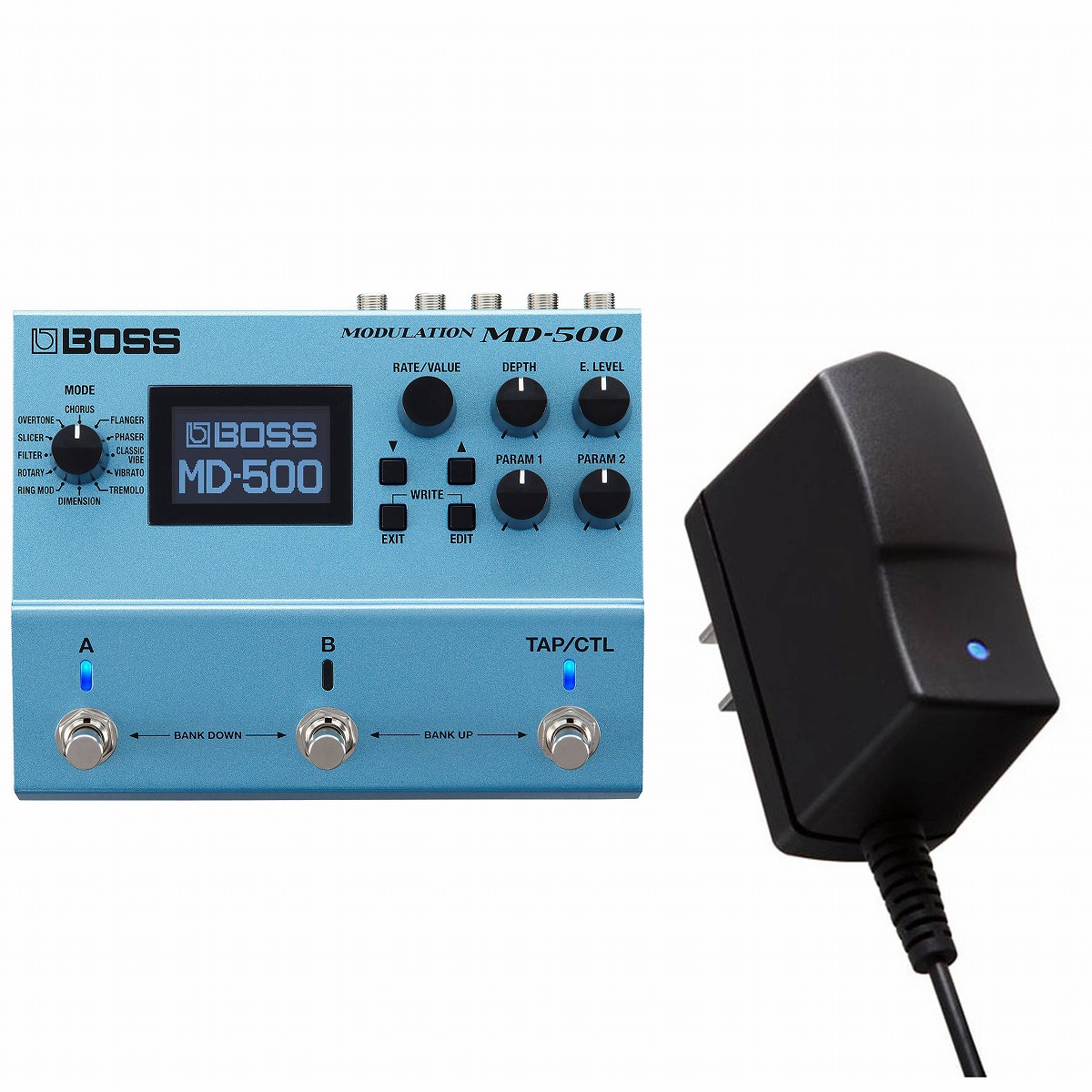 BOSS MD-500＋アダプター モジュレーションペダル BOSS / MD-500 MODULATION［純正ACアダプター同時購入セット