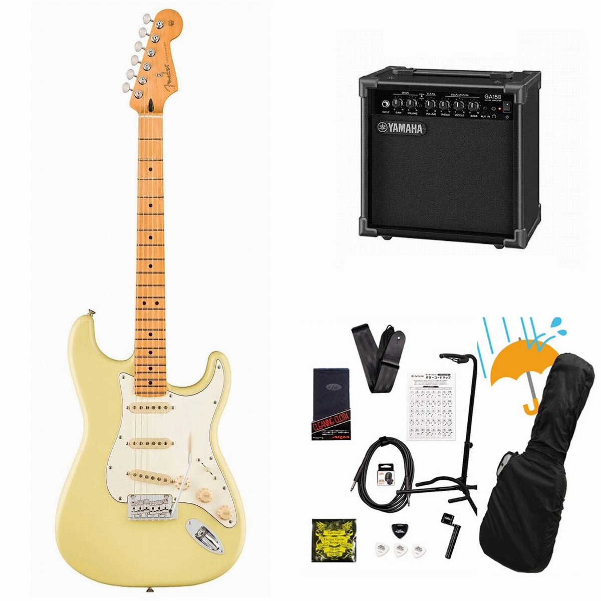 Fender / Player II Stratocaster Maple FB Hialeah Yellow エレキギター YAMAHA GA15IIアンプ付属初心者セットR