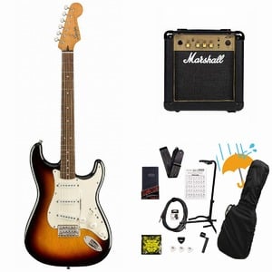 Squier by Fender / Classic Vibe 60s Stratocaster Laurel FB 3-Color Sunburst エレキギター Marshall MG10アンプ付属エレキギター初心者セットR